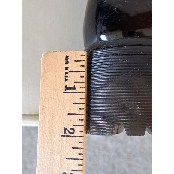 Gothic Platform Combat Patent Lace-Up Platform Boots Black Womens 7.5 Chunky - Picture 10 of 10